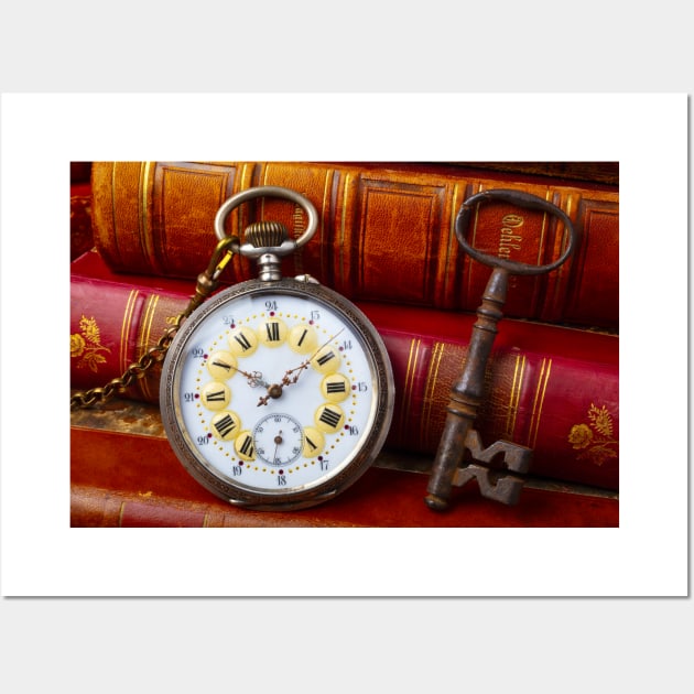 Lovely Pocket Watch And Old Key Wall Art by photogarry